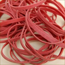 Gummibänder 80 x 4 mm rot